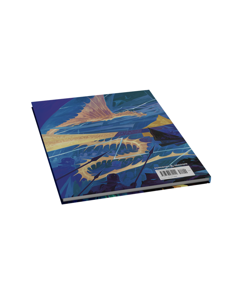 Notebook with a colorful design on the cover on a white background