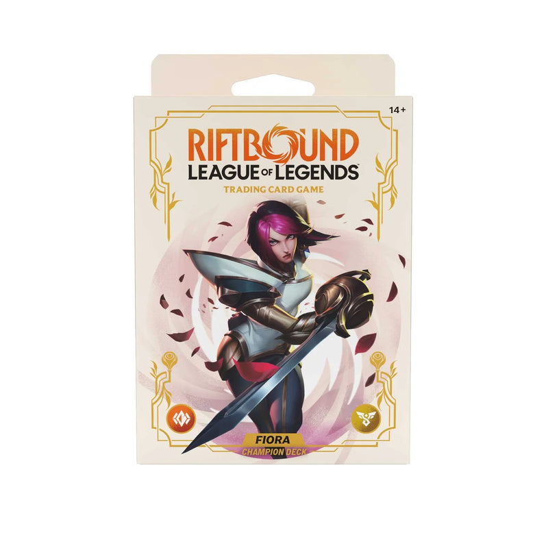 Trading card game box for 'Riftbound League of Legends' with character illustration on a white background