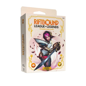 Trading card game box for 'Riftbound League of Legends' with character illustration on a white background