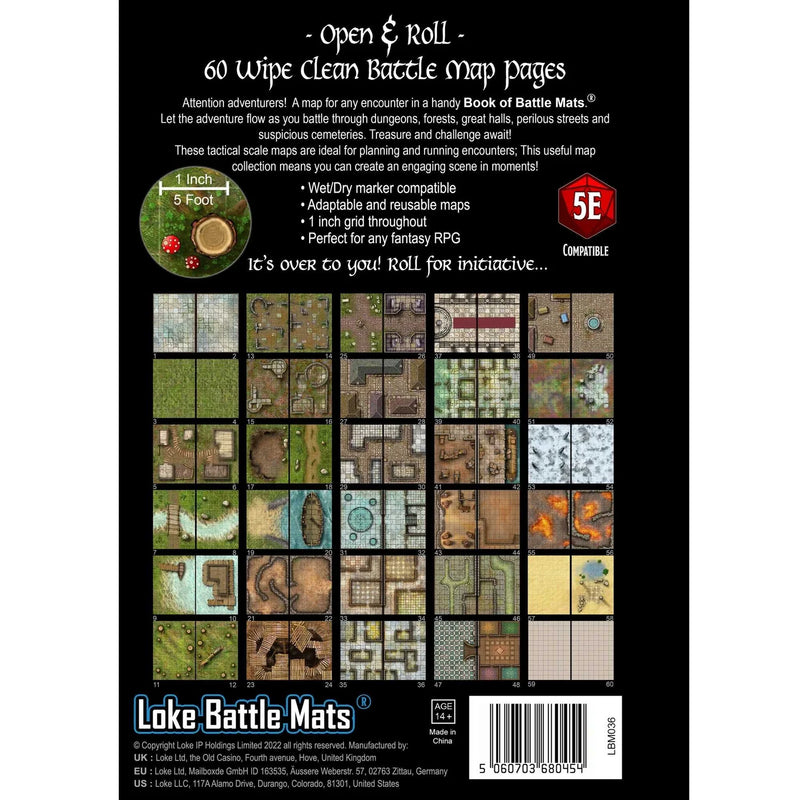 Loke Battle Mats Big Book of Battle Mats Revised edition spiral-bound map book.