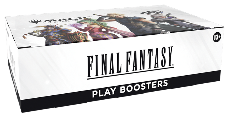 Final Fantasy play boosters packaging with characters on a white background
