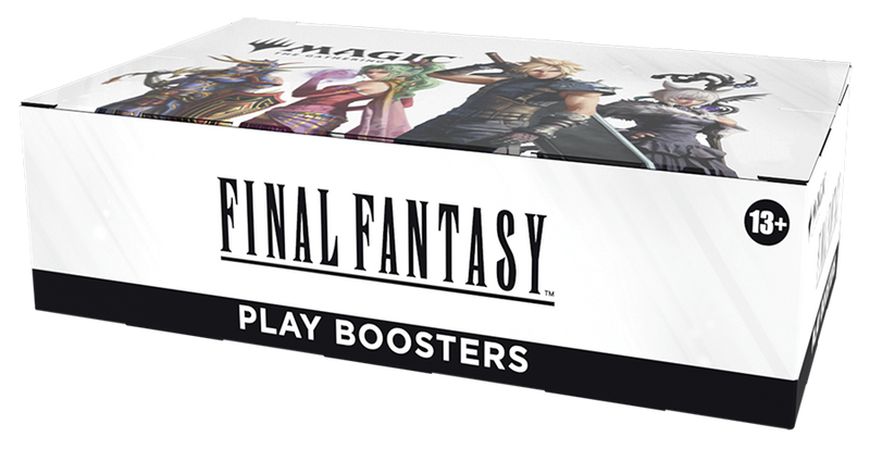 Final Fantasy play boosters packaging with character images on a white background