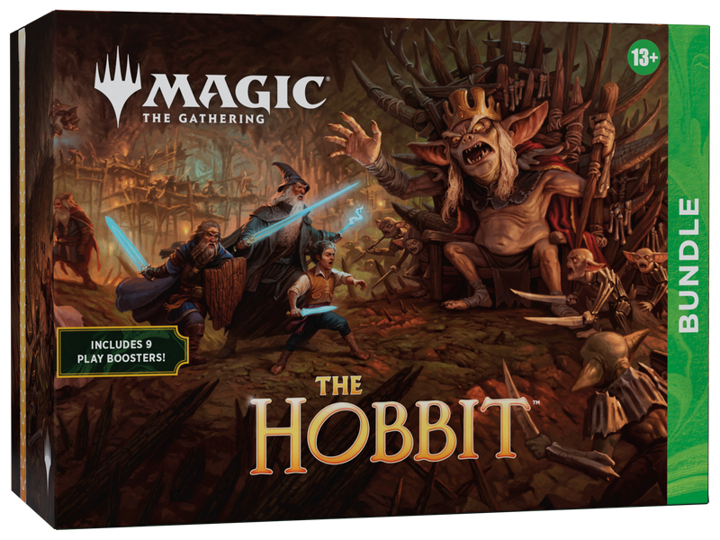 Magic: The Gathering The Hobbit Bundle packaging featuring Middle-earth themed artwork.