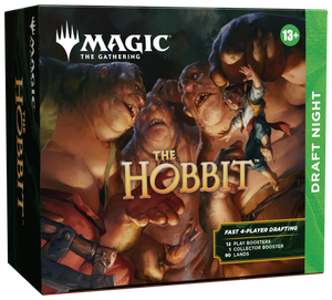 Card game box for 'The Hobbit' featuring characters from 'The Lord of the Rings' series.
