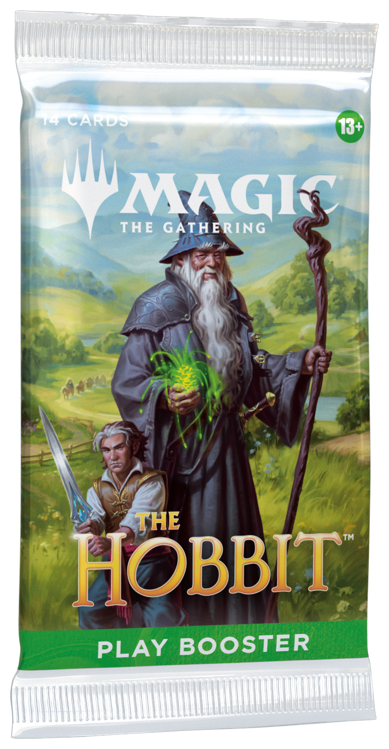 Play booster pack for 'Magic: The Gathering' featuring 'The Hobbit' theme.