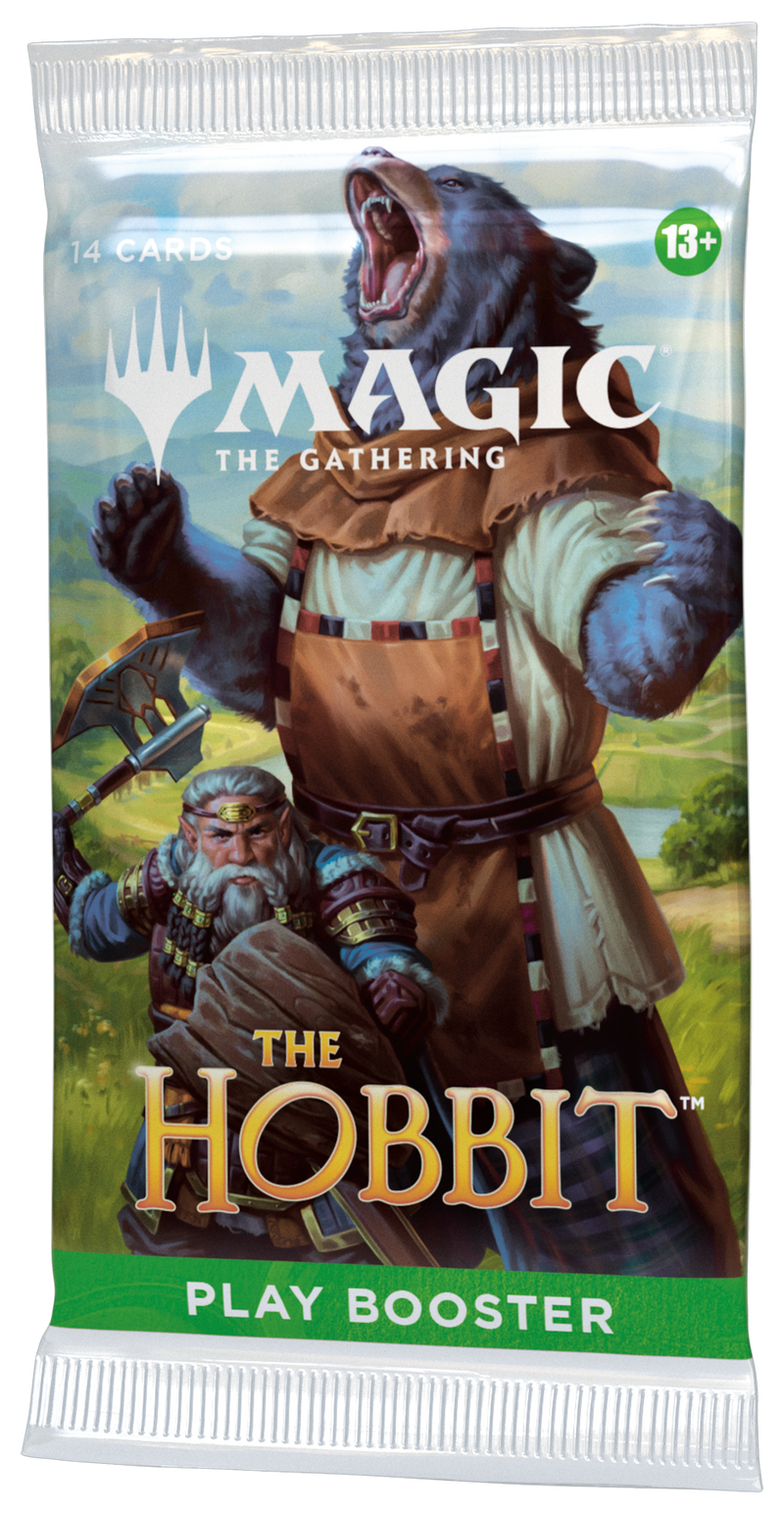 Play booster pack for 'Magic: The Gathering' featuring 'The Hobbit' theme.