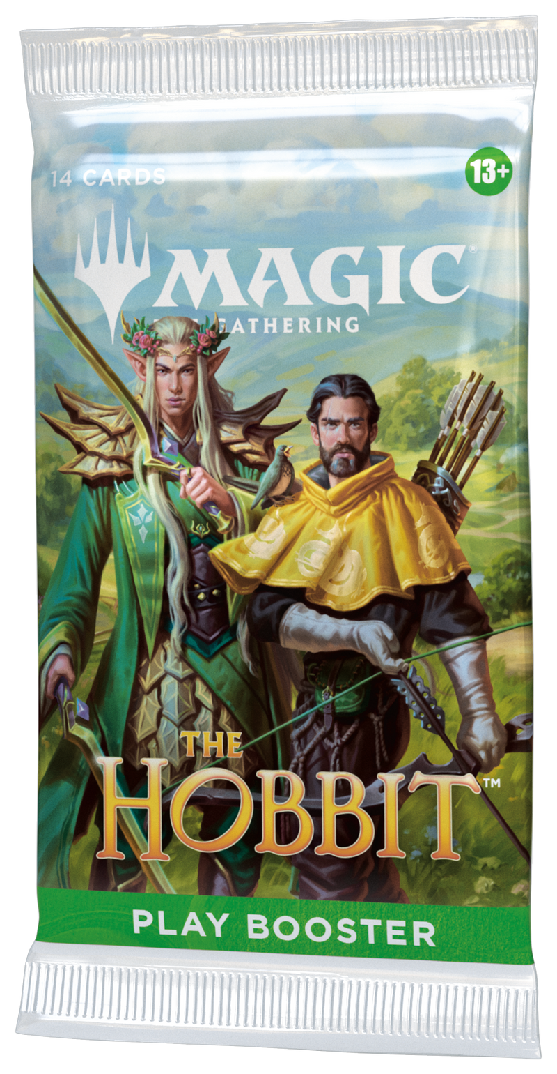 MAGIC: THE GATHERING The Hobbit play booster pack with two characters on a scenic background.
