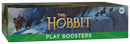 The Hobbit play boosters packaging with characters and mountains on a blue background