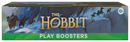 The Hobbit play boosters packaging with characters and mountains on a blue and green background.