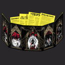 Decorative box with gothic design elements and yellow text on a black background