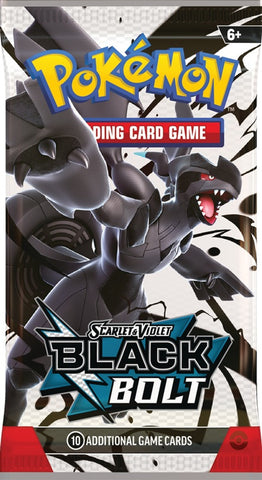 Pokemon Black Bolt booster pack packaging on a white background