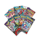 Collection of Pokemon trading card game packs on a white background