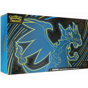 Packaging for the Pokemon Mega Charizard Ultra-Premium Collection on a white background