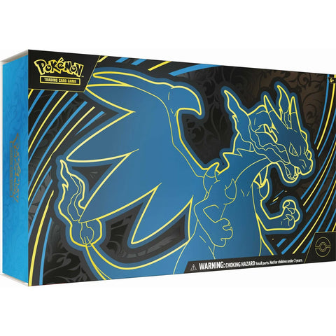Packaging for the Pokemon Mega Charizard Ultra-Premium Collection on a white background