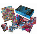 Contents of the Pokemon Mega Charizard Ultra-Premium Collection, featuring booster packs, a promo card and accessories on a white background