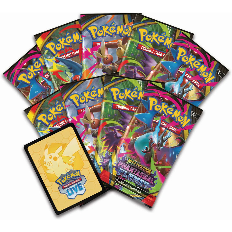 Collection of colorful Pokémon trading card packs on a white background