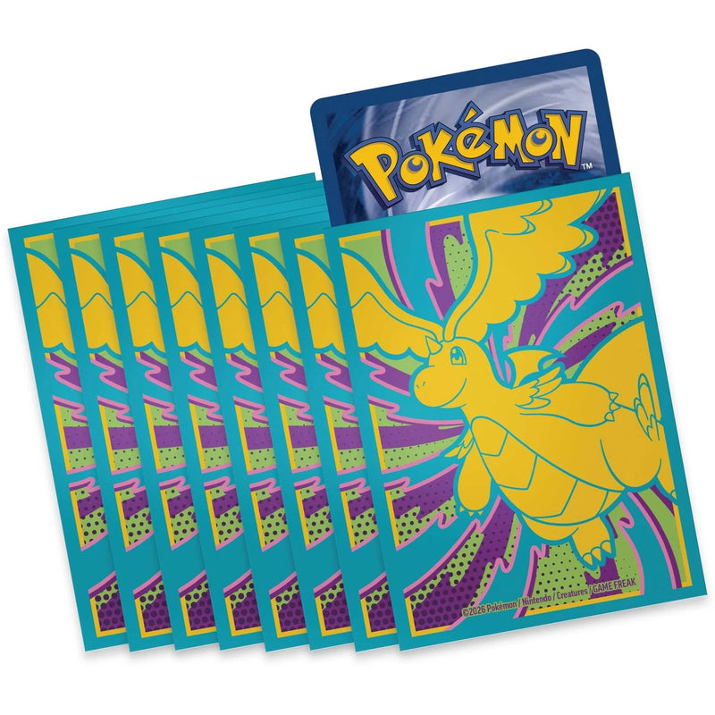 Pokémon Ascended Heroes Elite Trainer Box contents with themed artwork.