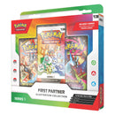 Pokémon trading card game packaging with illustrations and branding