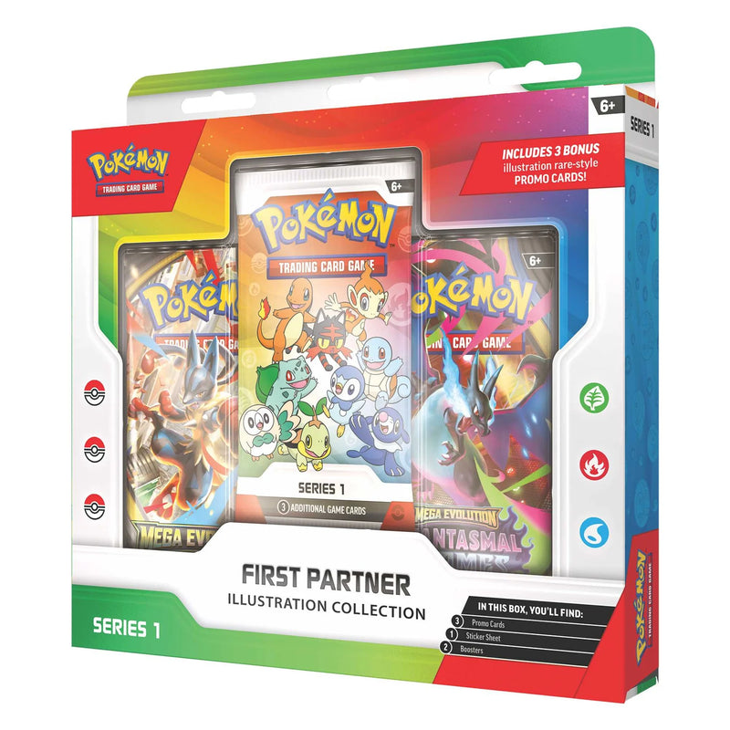 Pokémon trading card game packaging with illustrations and branding