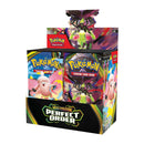 Pokémon Perfect Order Booster Box packaging with multiple booster packs and set artwork.