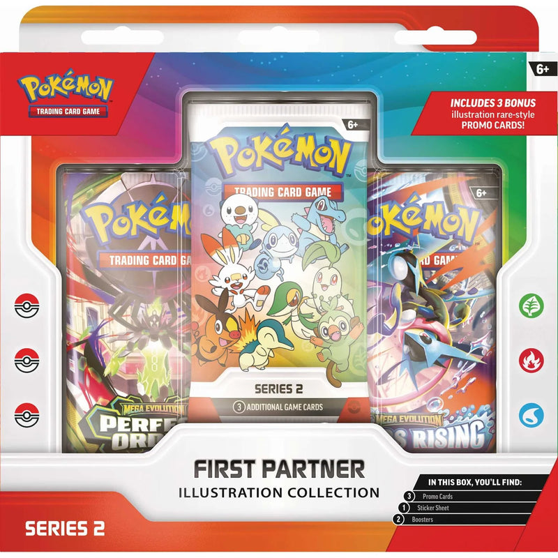 Pokémon trading card game packaging with illustrations of Pokémon characters.