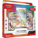 Pokémon trading card game packaging with illustrations and branding