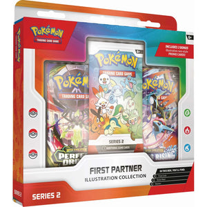 Pokémon trading card game packaging with illustrations and branding
