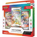 Pokémon trading card game packaging with illustrations and promotional text