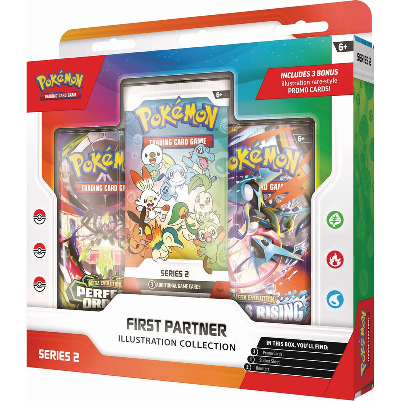 Pokémon trading card game packaging with illustrations and promotional text