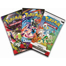 Three Pokémon trading card game packs on a white background