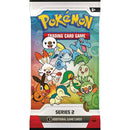 Pokémon Trading Card Game Series 2 packaging with cartoon characters on a white background