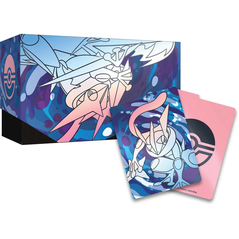 Pokémon trading card game box with artwork of a Pokémon on a white background