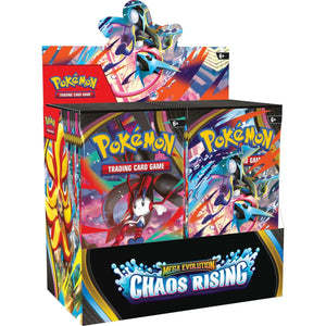 Pokémon Trading Card Game Mega Evolution Chaos Rising packaging on a white background