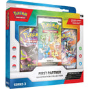 Pokémon trading card game packaging with illustrations and branding