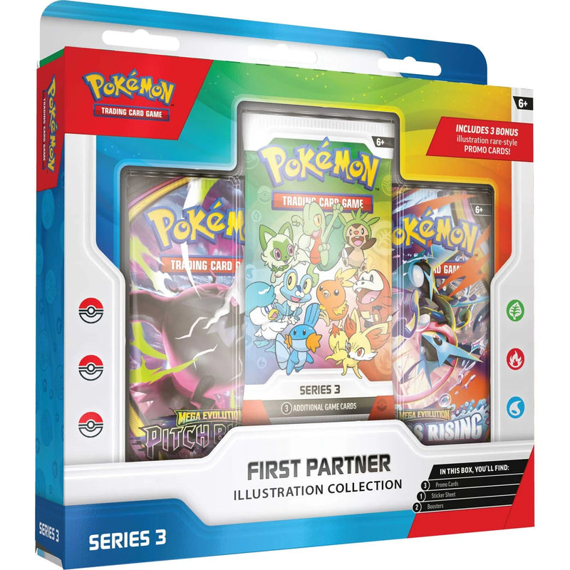 Pokémon trading card game packaging with illustrations and branding