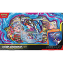 Pokémon trading card game box featuring Mega Greninja EX on a white background