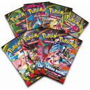 Collection of Pokémon trading card packs on a white background