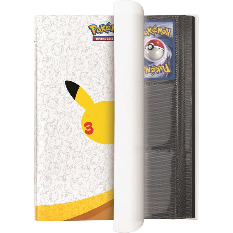 Pokémon trading card holder with Pikachu design on a white background