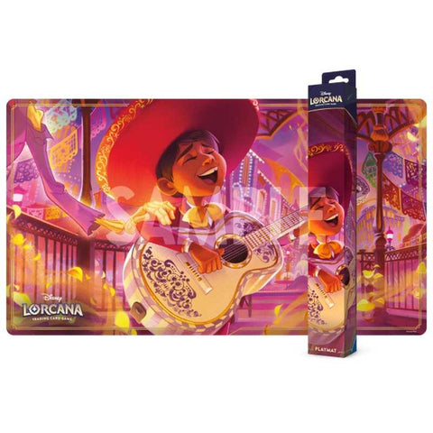 Disney Lorcana Hyperia City Set 14 Miguel Rivera Playmat featuring character artwork.
