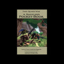 Book cover titled 'A Rhyfler's Pocket-Book' with illustrations of characters in a forest setting.