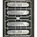 Set of model tank tracks on a black background