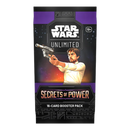 Star Wars Unlimited Secrets of Power Booster Pack packaging with set artwork.