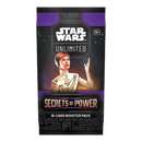 Star Wars Unlimited Secrets of Power Booster Pack packaging with set artwork.
