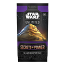 Star Wars Unlimited Secrets of Power Booster Pack packaging with set artwork.