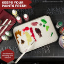 Army Painter wet palette set for miniature painting with palette tray and accessories.