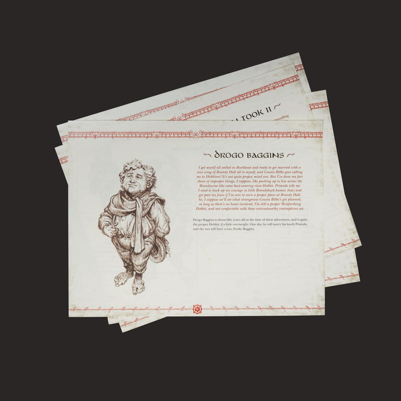 Stack of paper with character illustration and text on a dark background