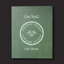 Green book cover with 'The One Ring' and 'The Shire' text on a dark background