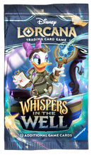 Lorcana Whispers in the Well Set 10 Booster Pack packaging with set artwork.
