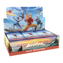 Display box of 'Avatar: The Last Airbender' play boosters featuring characters from the show.