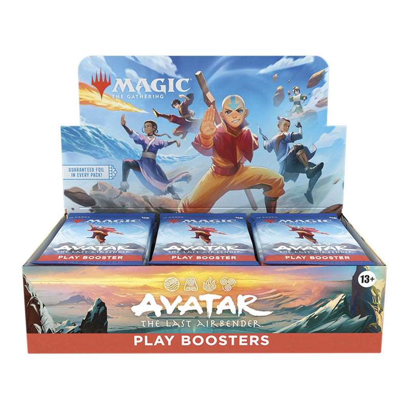 Box of 'Avatar: The Last Airbender' play boosters featuring characters from the show.